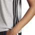 Camiseta adidas 3 Bandas Sj Mulher Cinza/Preto