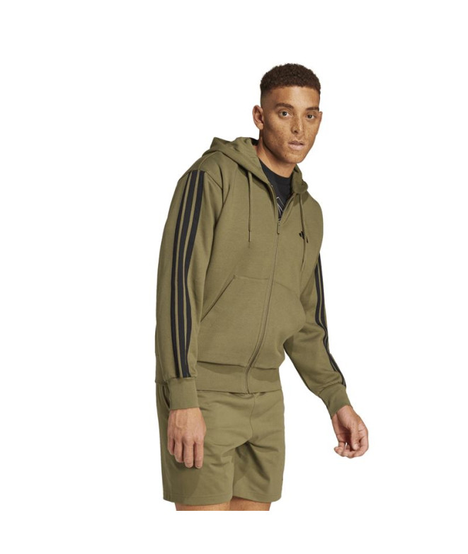 Moletom adidas 3 Bandas Fl Fz Hd Homem Verde...