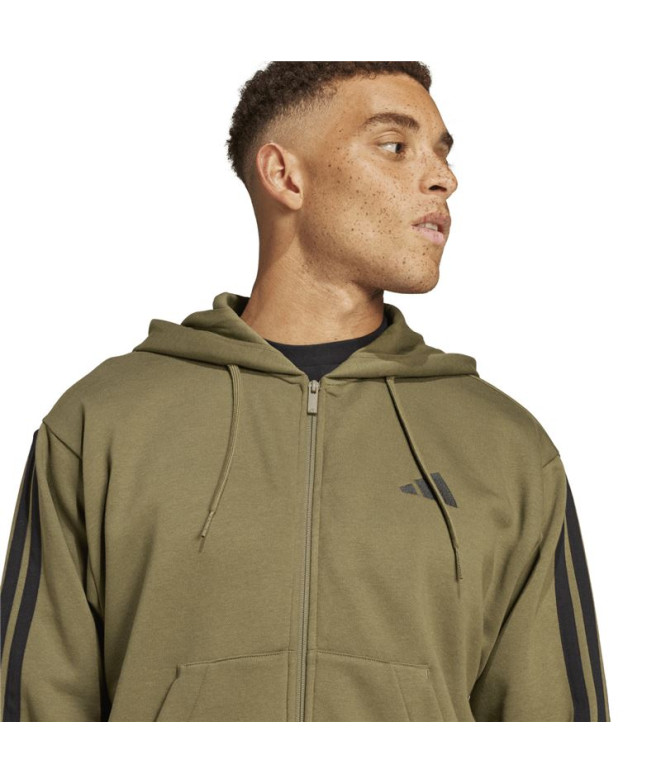Sweat adidas 3 Bandes Fl Fz Hd Homme Vert...