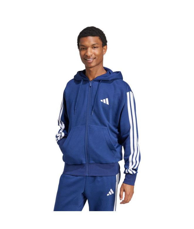 Moletom adidas 3 Bandas Fl Fz Hd Homem Azul...