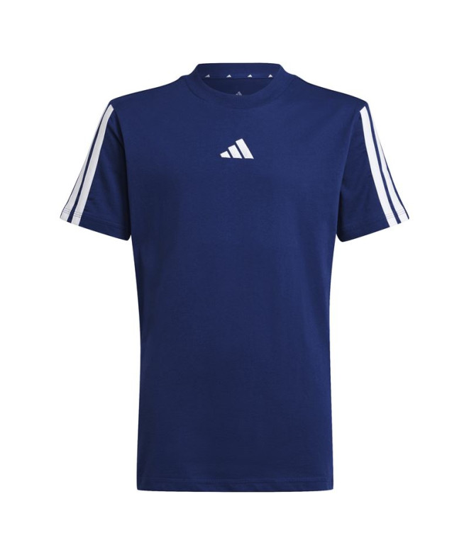Camiseta adidas 3 Bandas 160 Infantil Azul Oscuro/Blanco