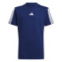 Camiseta adidas 3 Bandas 160 Infantil Azul Escuro/Branco