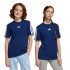 Camiseta adidas 3 Bandas 160 Infantil Azul Escuro/Branco