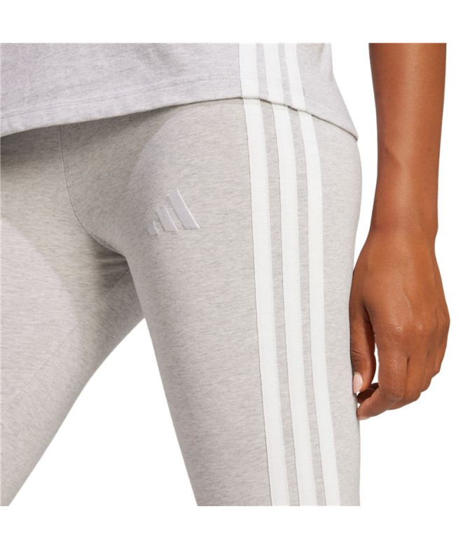 Collants adidas 3 Bandes Sj Femme Gris/Blanc