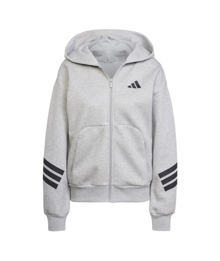 Sudadera adidas Future Icons 3 Bandas Fz Hd Mujer Gris