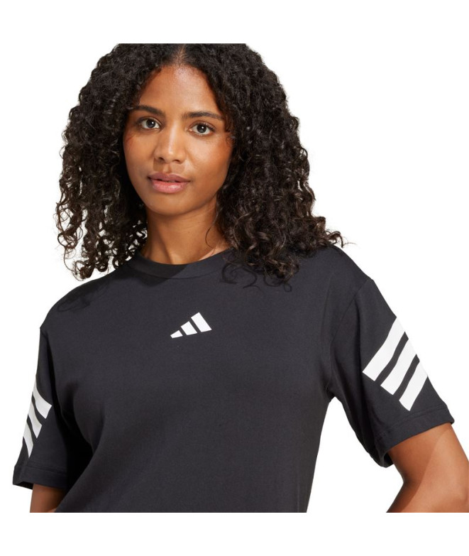 Camiseta adidas Future Icons 3 Bandas Mulher Preto