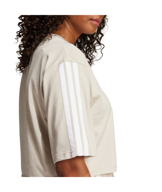 T-shirt adidas 3 Bandes Sj Tlr Femme Bleu/Blanc