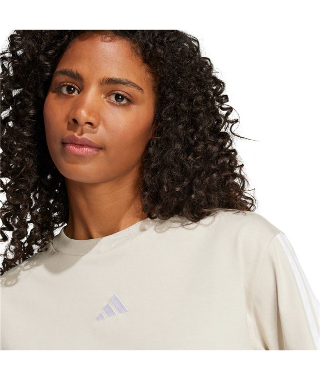 T-shirt adidas 3 Bandes Sj Tlr Femme Bleu/Blanc