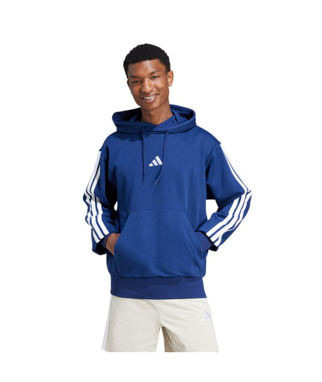 Sweat adidas 3 Bandes Fl Hd Homme Bleu Foncé/Blanc