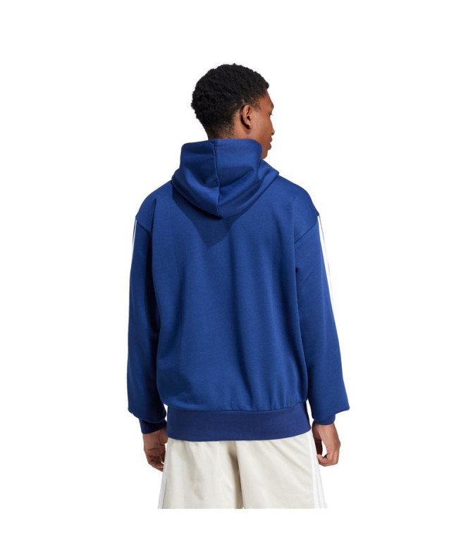 Sweat adidas 3 Bandes Fl Hd Homme Bleu Foncé/Blanc