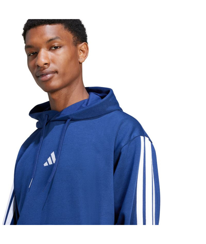 Sweat adidas 3 Bandes Fl Hd Homme Bleu Foncé/Blanc