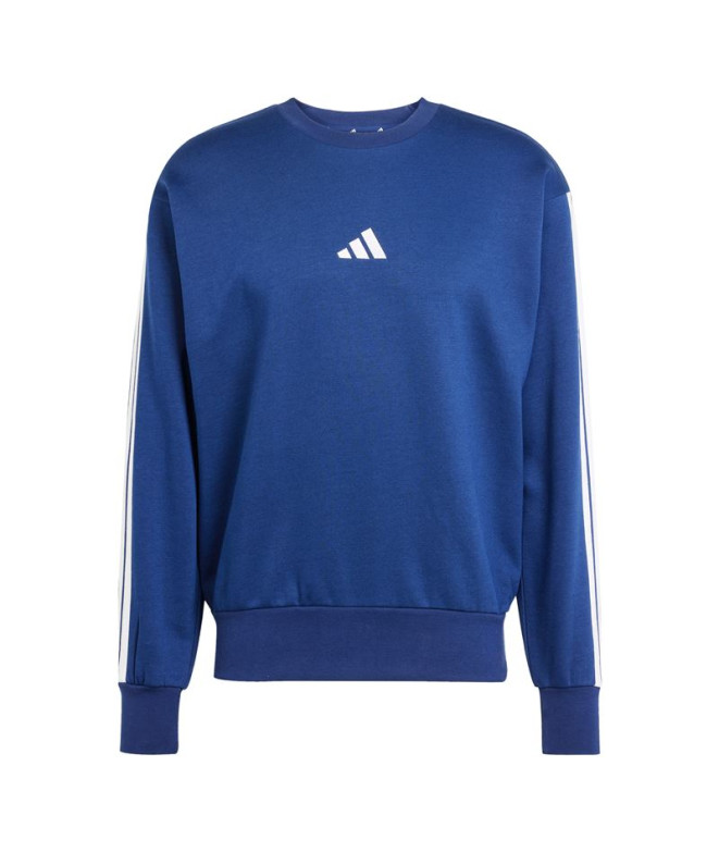 Sudadera adidas 3 Bandas Fl Swt Hombre Azul Oscuro/Blanco