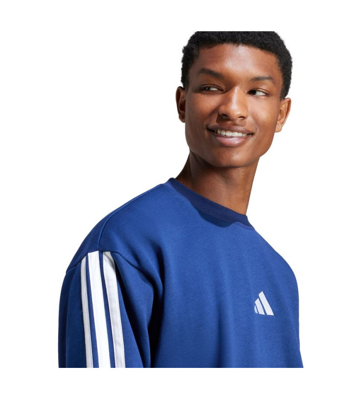 Moletom adidas 3 Bandas Fl Swt Homem Azul...