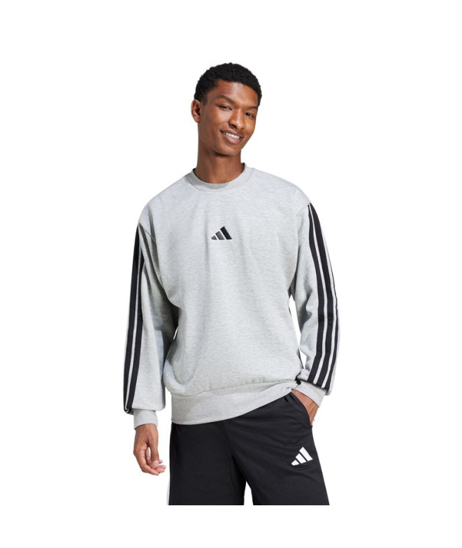 Moletom adidas 3 Bandas Fl Swt Homem Cinza
