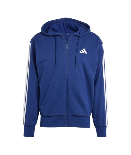 Moletom adidas 3 Bandas French Terry Fz Hd Homem Azul...
