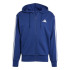Moletom adidas 3 Bandas French Terry Fz Hd Homem Azul Escuro/Branco