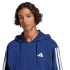 Moletom adidas 3 Bandas French Terry Fz Hd Homem Azul Escuro/Branco