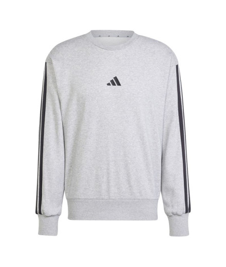 Moletom adidas 3 Bandas French Terry Swt Homem Cinza/Preto