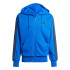 Moletom adidas 3Bandas French Terry Fz Hd Homem Azul/Preto
