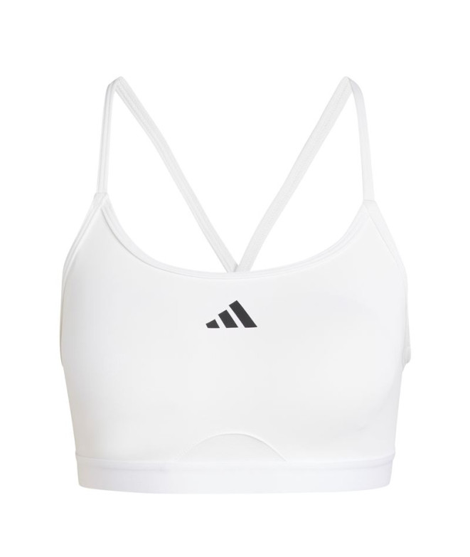 Sujetador Deportivo de Fitness adidas Aeroreact Training 3 Bandas Mujer Blanco
