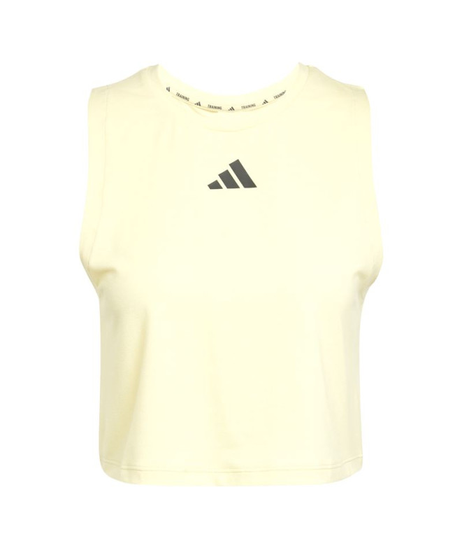 Camiseta de Fitness adidas Boxy Tank 3 Bandas Mulher Azul Menta