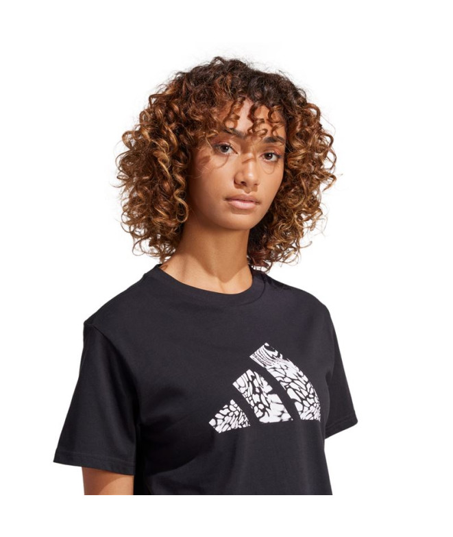 T-shirt adidas Camo Femme Noir