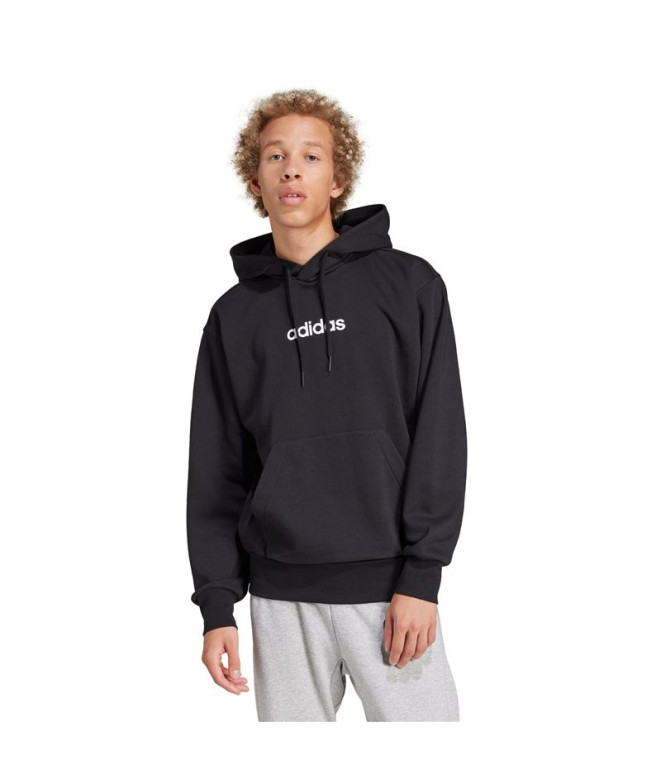 Sweat adidas Lin Fl Hd Homme Noir/Blanc