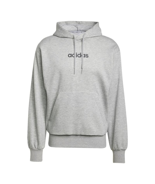 Sudadera adidas Lin Fl Hd Hombre Gris/Negro