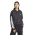 Sudadera adidas 3 Bandas French Terry Qz Hd Mujer Negro/Blanco