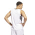 Camiseta de Basquetebol adidas 3 Bandas Tank Homem Branco/Preto