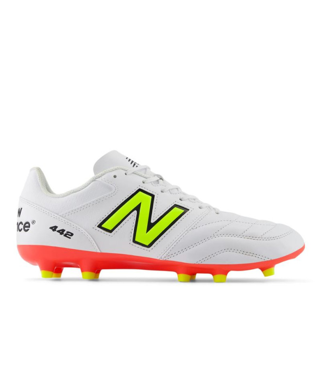 Botas de Fútbol New Balance 442 V2 Team Fg Hombre Blanco/Rojo energético/Hi-lite