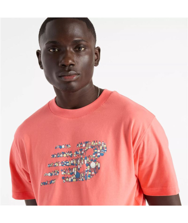 Camiseta New Balance Nautical Logo Hombre Naranja