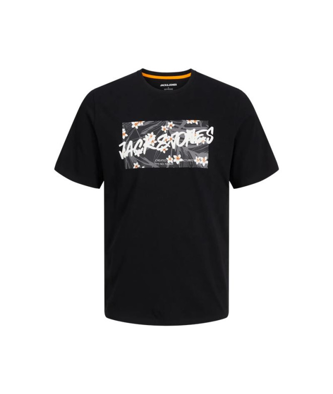 T-shirt Jack and Jones Jjhawaii Shape Ss Crew Neck Homme Noir