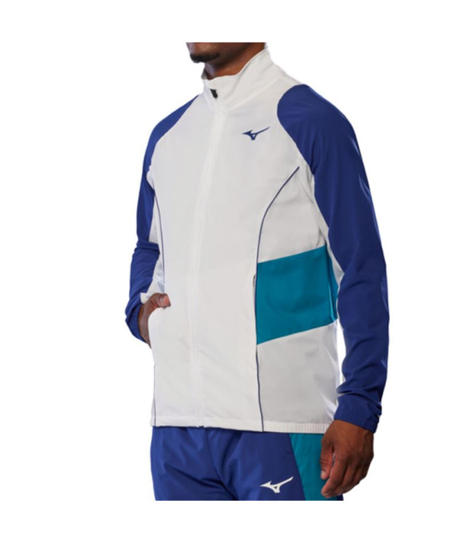Chaqueta De Tenis Mizuno Frontier Shadow Hombre Blanco