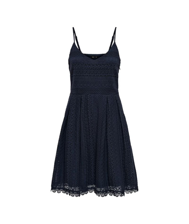 Vestido Only Onlhelena Lace S/L Short Dress Noos Wvn Mujer Night Sky