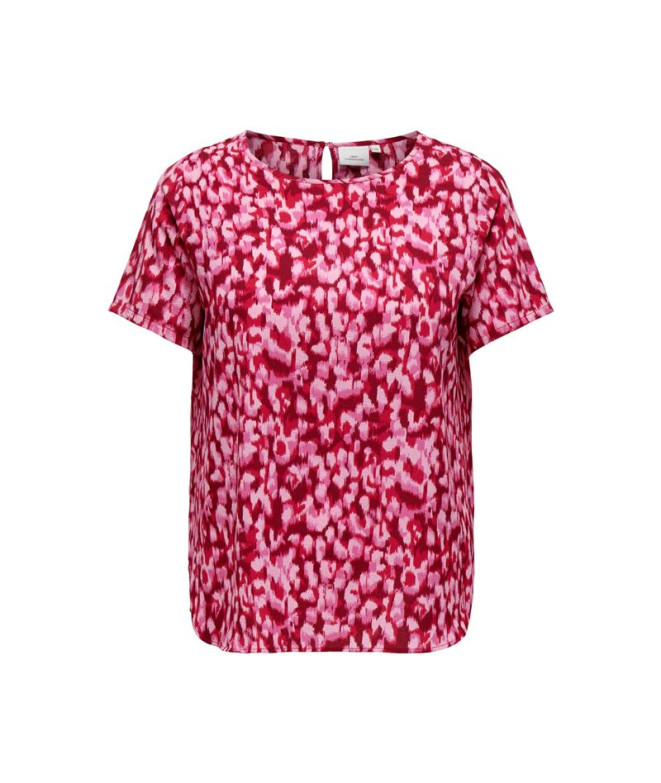 T-shirt Only Carvica Life Ss Noos Lipstick Red Aop:Cit Femme