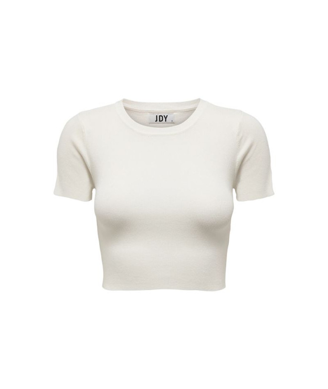 Camiseta Only Jdycirkeline S/S Crop Knt Noos Cloud Dancer Mujer