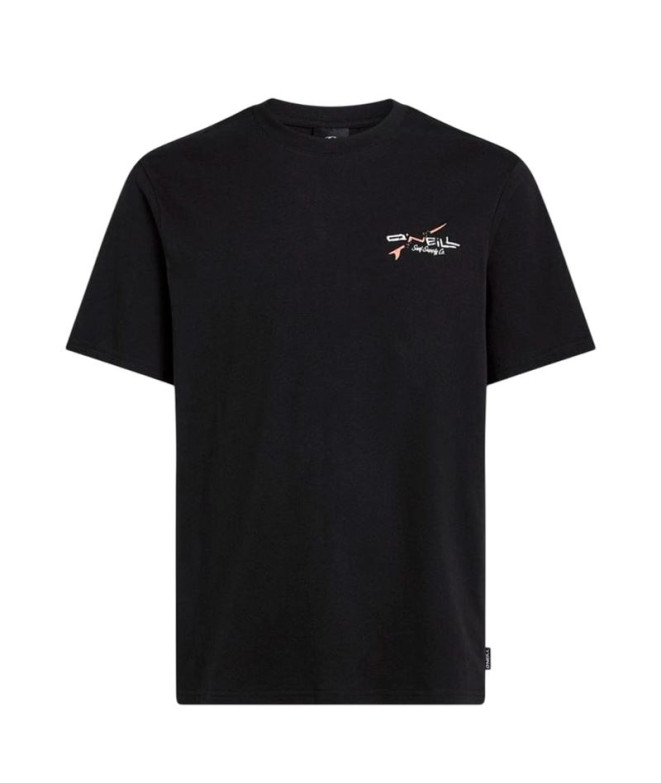 Camiseta O'Neill Retro Back Print Hombre Negro