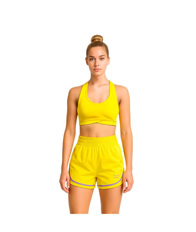 Top de Fitness Black Limba Boxwear Mulher Banana & Lila