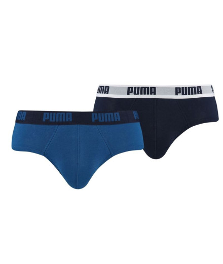 Cuecas Puma Basic Brief 2P Azul/Preto