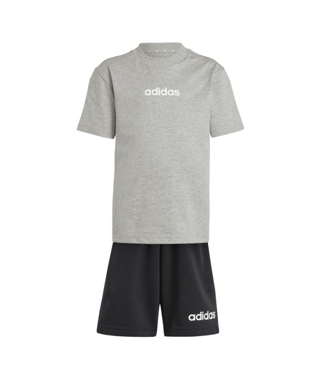 Conjunto adidas Lk Lin T-Set Infantil Gris/Negro