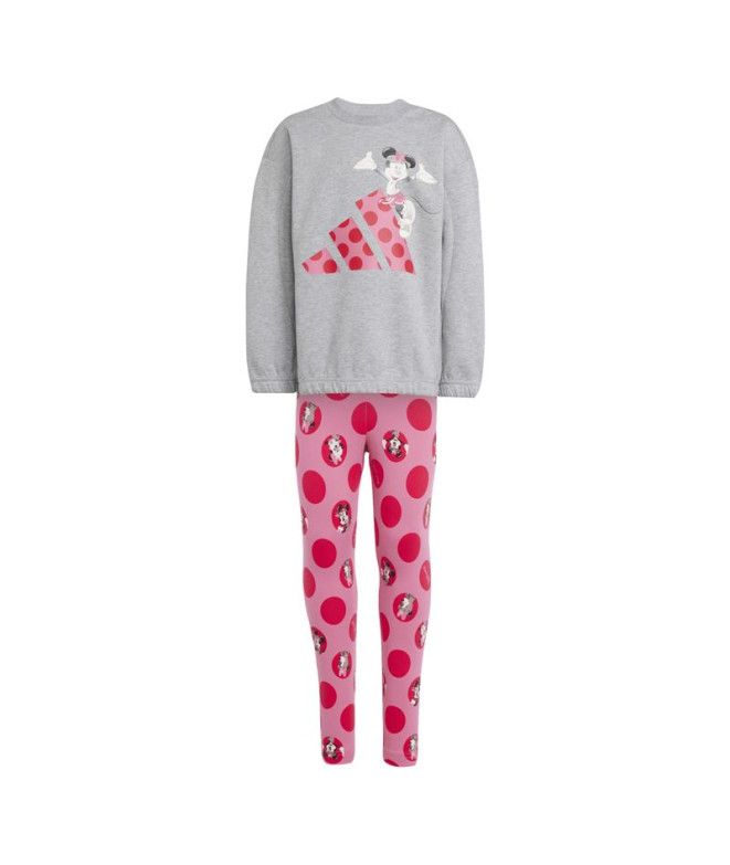 Conjunto adidas Lg Dy Mi Jog Bebês Rosa/Cinza