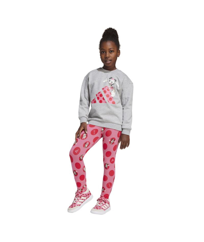 Conjunto adidas Lg Dy Mi Jog Infantil Rosa/Gris