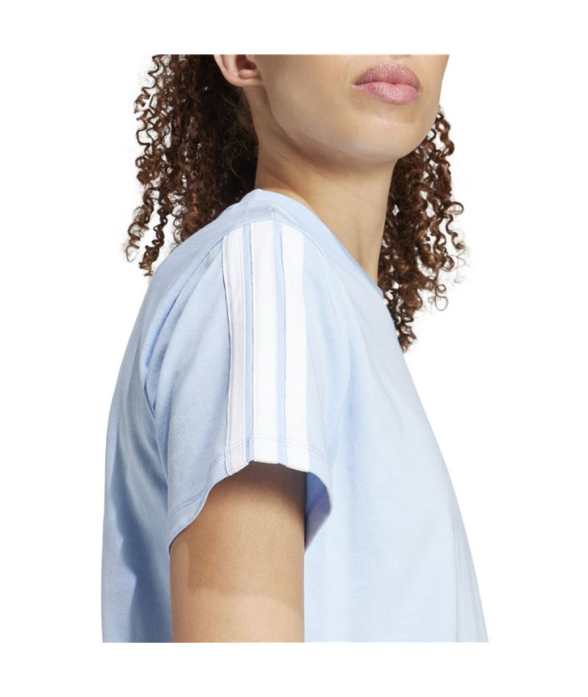 T-shirt adidas 3 Bandes Sj Femme Bleu/Blanc