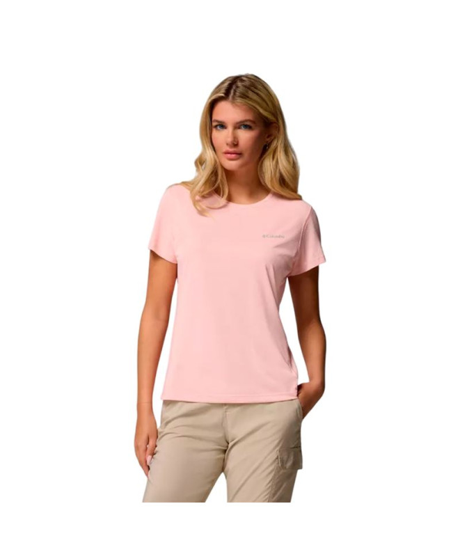 Camiseta de Montaña Columbia Zero Rules™ Light Ss Crew Mujer Rosa