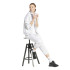 Moletom adidas 3 Bandas Fl Fz Hd Mulher Cinza claro mesclado/branco