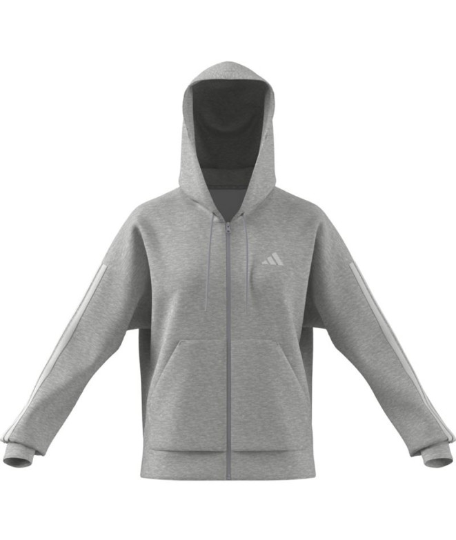 Moletom adidas 3 Bandas Fl Fz Hd Mulher Cinza...