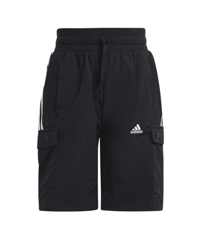 Calça adidas Street Jam Woven Cargo Infantil Preto/Branco