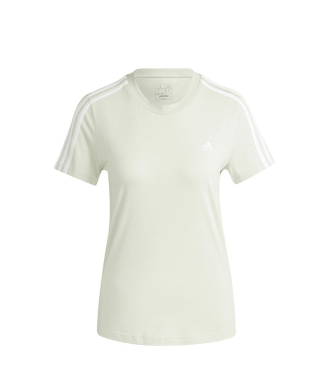 Camiseta adidas Essentials Slim 3 Bandas Mujer Verde