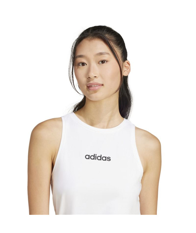 Camiseta adidas Linear Sj Tank Mulher Branco/Preto